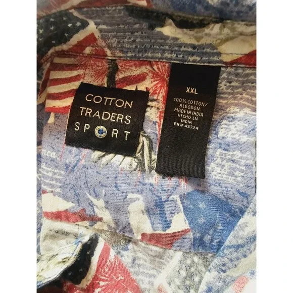 Cotton Trader‎ Shirt Mens 2xl Mt Rushmore 4th July short sleeve allover print - Picture 3 of 6